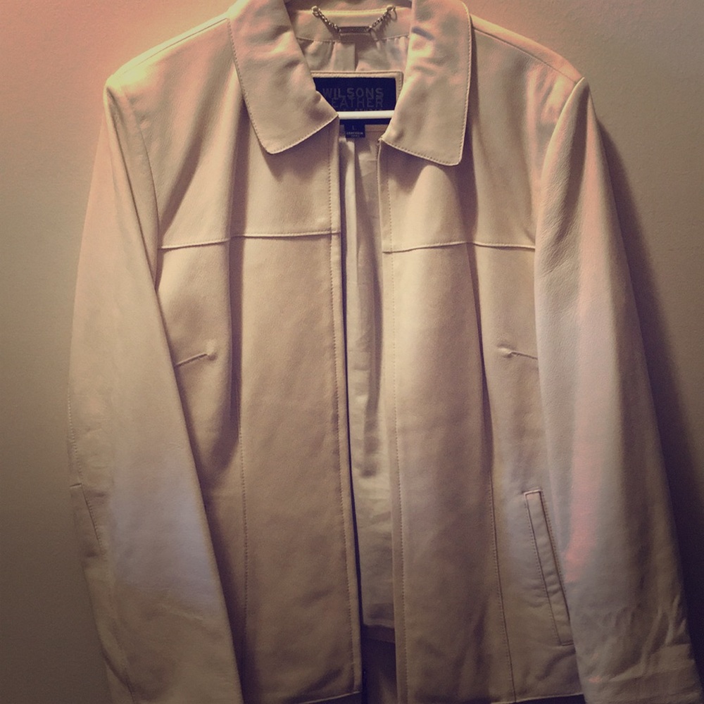 Cream leather jacket